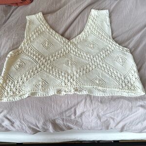 Cute knit boxy, crop tank. Cream colored.